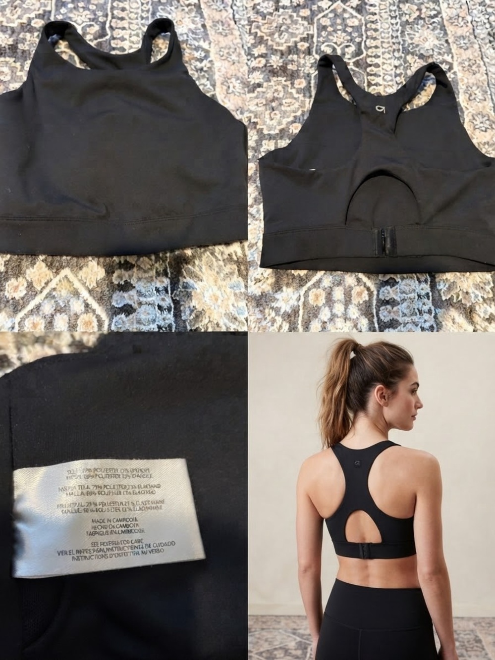 GAP Black Racerback Cutout Sports Bra